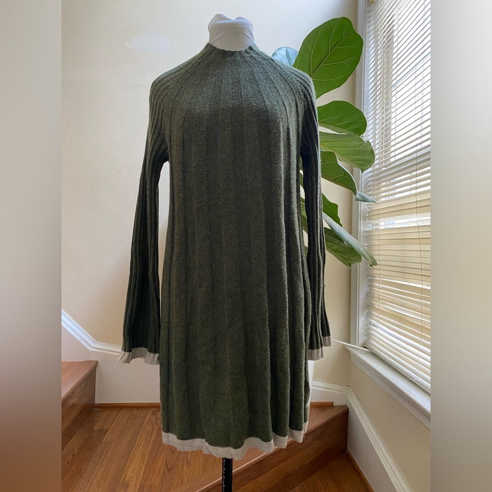 Green Anthropologie Arsenau Sweater Dress